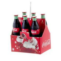 Item 101548 thumbnail Mini Coca-Cola Six-Pack With Santa Ornament