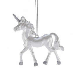 Item 101692 Clear/Silver Unicorn Ornament