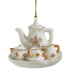 Item 101762 thumbnail Gold White Teatime Ornament