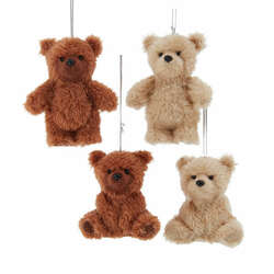 Item 101925 thumbnail Furry Brown Tan Teddy Bear Ornament