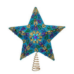 Item 101969 thumbnail Peacock Color Heart Treetopper