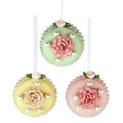 Item 101996 thumbnail Tea Rose Macaron Ornament