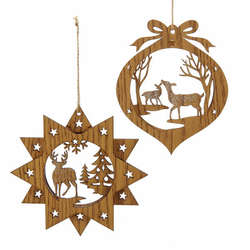 Item 102004 Tan Star/Onion With Deer Ornament