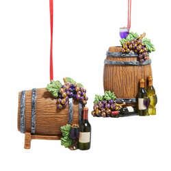 Item 102015 thumbnail Wine Barrel With Bottle Ornament