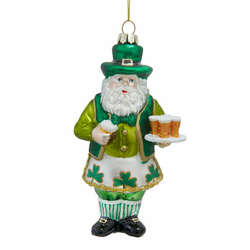 Item 102149 thumbnail Irish Santa With Shamrock And Beer Ornament
