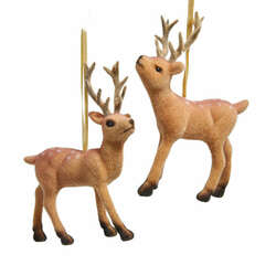 Item 102215 Flocked Reindeer Ornament
