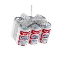 Item 102350 thumbnail Budweiser Beer Six Pack With Bow Ornament
