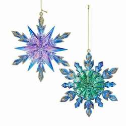 Item 102573 Iridescent Peacock Snowflake Ornament
