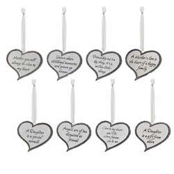 Item 102834 thumbnail Silver Heart Saying Ornament