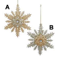 Item 102864 Platinum/Champagne Snowflake Ornament