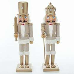 Item 102977 Platinum/Gold Soldier/King Nutcracker