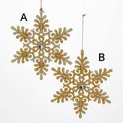 Item 103021 Gold/Platinum Snowflake Ornament