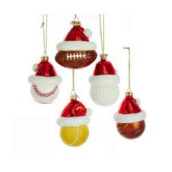Item 103022 thumbnail Sport Ball With Santa Hat Ornament