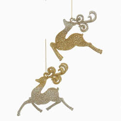 Item 103216 Gold/Platinum Deer Ornament