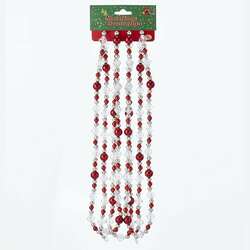 Item 103473 thumbnail 9 Foot Red/Silver/Clear Faceted Bead Garland