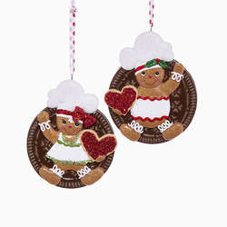 Item 103585 Gingerbread Boy/Girl On Cookie Ornament
