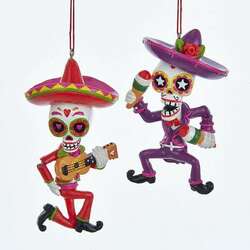 Item 103785 Day Of The Dead Mariachi Skeleton Ornament