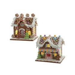 Item 103847 thumbnail LED Gingerbread Lolipop House/Bubble Gum Factory Ornament