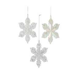 Item 103950 Silver/Clear Snowflake Ornament