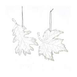Item 104041 thumbnail Clear Frosted Leaf Ornament