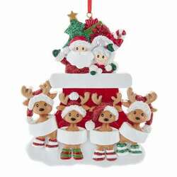 Item 104059 Santa & Mrs. Claus In Sleigh With Reindeer Family of 6 Ornament
