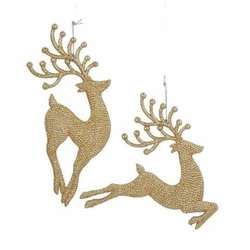 Item 104094 Gold Diamond Reindeer Ornament
