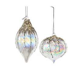 Item 104110 Glass Iridescent Onion/Finial Ornament