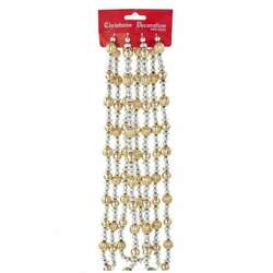 Item 104195 thumbnail 9ft Shiny Silver/Gold Beaded Garland