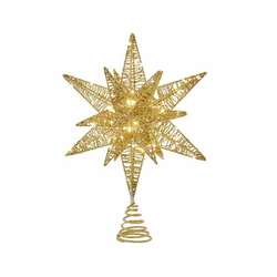 Item 104278 thumbnail Twinkling LED Gold Starburst Treetopper