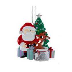 Item 104390 Rudolph And Santa Ornament