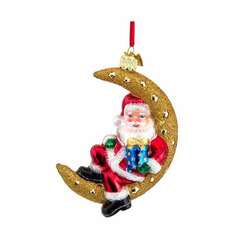 Item 104628 thumbnail Noble Gems Santa On Moon Ornament