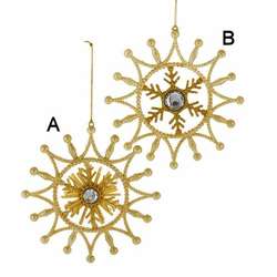 Item 104793 Gold/Platinum Snowflake Ornament