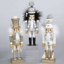 Item 104861 Gold/Silver/White Soldier Nutcracker