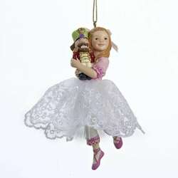Item 105072 Clara In Pink/White Lace Dress With Nutcracker Ornament