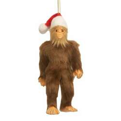 Item 105121 thumbnail Furry Bigfoot With Santa Hat Ornament