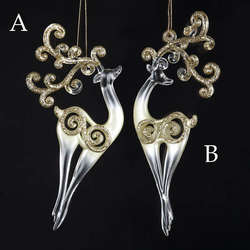 Item 105262 Clear/Gold Deer Ornament 