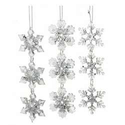 Item 105423 Acrylic Ice Silver Snowflake Drop Ornament