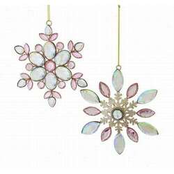 Item 105475 Rose Gold Snowflake With Stones Ornament
