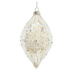 Item 105832 Clear Glass Snowflake Finial Ornament