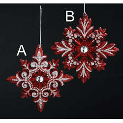 Item 105937 Red/Silver Snowflake Ornament