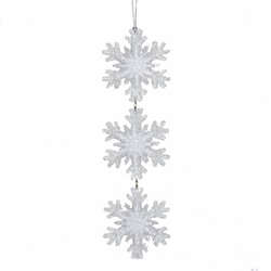 Item 106033 White Triple Snowflake Ornament