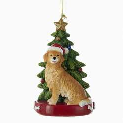 Item 106224 thumbnail Golden Retriever With Tree Ornament