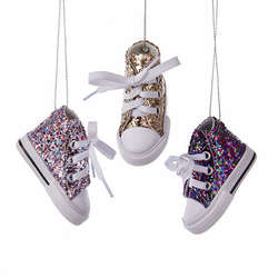 Item 106285 Rainbow Glitter High Top Sneaker Ornament