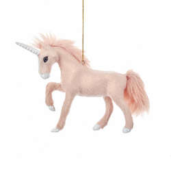 Item 106474 thumbnail Furry Pink Unicorn Ornament