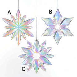 Item 106536 Clear/Iridescent Snowflake Ornament
