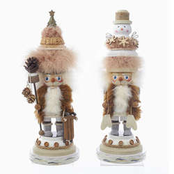 Item 106787 Natural Christmas Tree/Snowman Hat Nutcracker