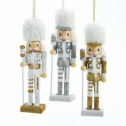 Item 106882 Gold/White/Silver Nutcracker Ornament