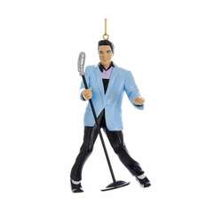 Item 107063 thumbnail Blue Suit Hound Dog Elvis Mic Ornament