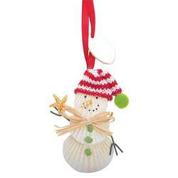 Item 108795 thumbnail Shell Snowman With Tag Ornament