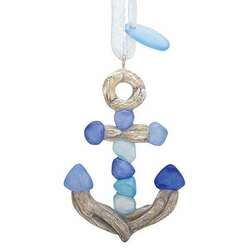 Item 108838 thumbnail Driftwood And Sea Glass Anchor Ornament